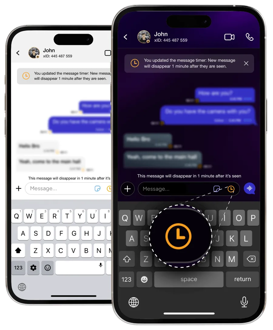 Flicker timer set in an xPal chat